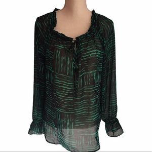 Loft Tie Front Sheer Blouse M